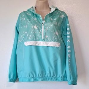 Under Armour Hooded Jacket turqoise lightweight XL pull over.